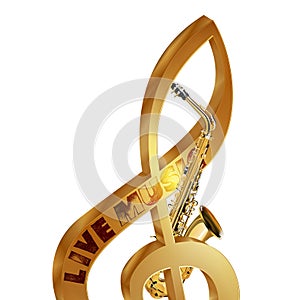 Treble clef saxophone live music