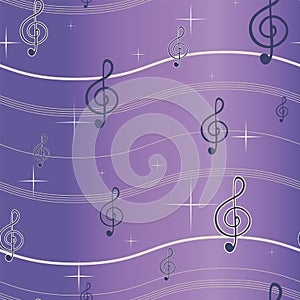 Treble clef seamless pattern.