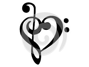 Treble Clef silhouette vector art