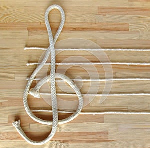 Treble clef and stave