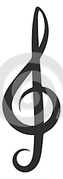 Treble clef symbol. Music melody notation sign