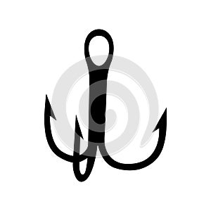 Treble Hook Fishing icon vector silhouette isolated