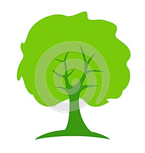 Tree abstract, green people growth concept vector logo