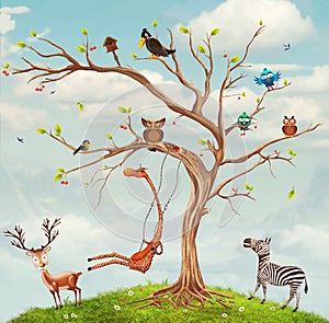 Un albero gli animali 