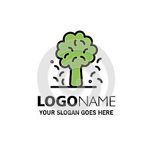 Tree, Apple, Apple Tree, Nature, Spring Business Logo Template. Flat Color