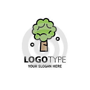 Tree, Apple, Apple Tree, Nature, Spring Business Logo Template. Flat Color