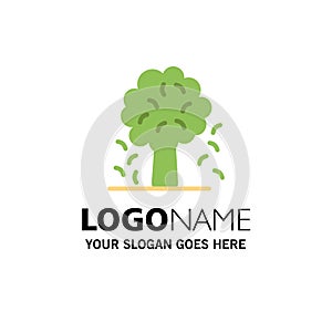 Tree, Apple, Apple Tree, Nature, Spring Business Logo Template. Flat Color