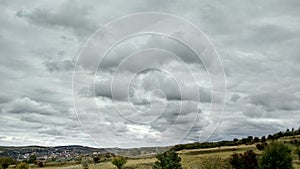 Tree autum log clouds sunset