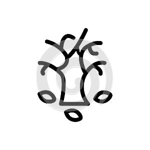 Tree Autumn icon outline vector. isolated on white background