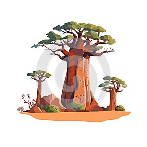 TREE OF Baobab Grandidier typical tree of Madagascar vector