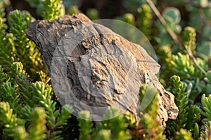 Tree bark on the ground. Mulch wood bark