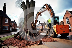 tree being cut down to make way for a new development