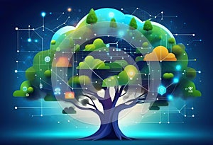 tree big data digital technology networker. online digital cloud storage photo
