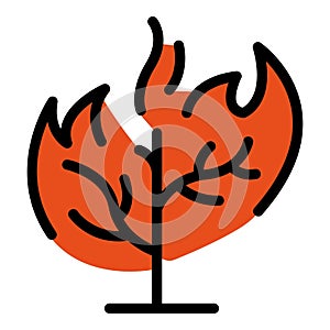 Tree blaze icon vector flat
