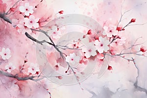 Tree blossoming branch cherry japanese blooming nature flower season background sakura floral spring pink