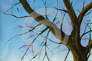 Tree on blue sky paintings monet painting claude
