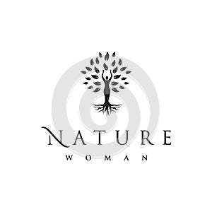 Tree with Body Women Logo Design