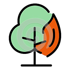 Tree bonfire icon vector flat