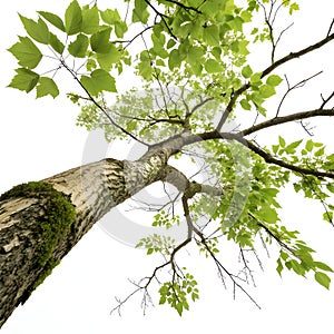 Tree branch isolated on white background