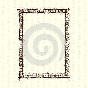 Tree branch runes rectangle frame