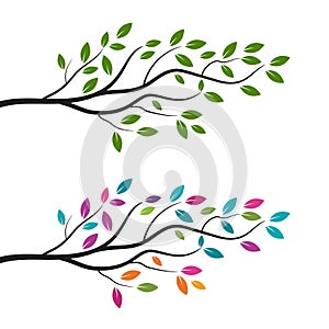 Tree branch vector ilustration design