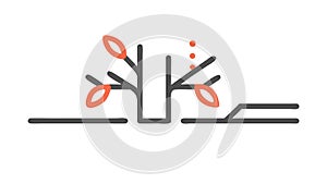 Tree Branches Icon for Winter or Dormancy, vector design Generative AI