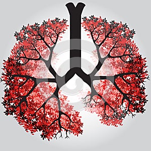 Tree Branches Like Lungs - Vector Illustration