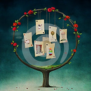 Tree with cards