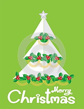 Tree christmas card vecter