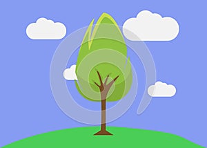Tree Coloring Illustration for Kids