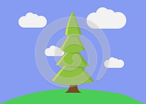 Tree Coloring Illustration for Kids