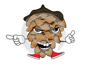 Tree cone cartoon character