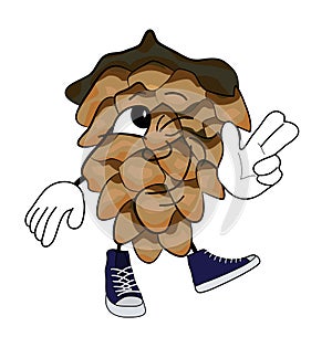 Tree cone cartoon character