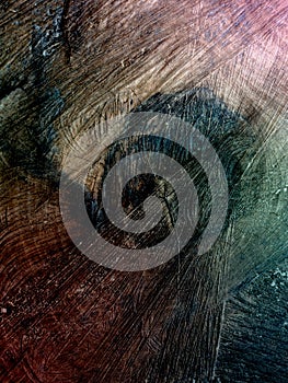 Tree cut trunk with wood rings. Natural or colorful wood surface, Abstract backgrounds and textures.