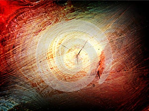 Tree cut trunk with wood rings. Natural or colorful wood surface, Abstract backgrounds and textures.
