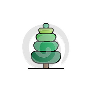 Tree, cypress color gradient vector icon