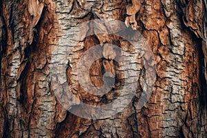 A tree with a dark brown bark