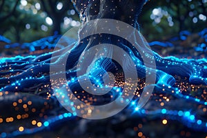 tree data storage digital technology and internet network