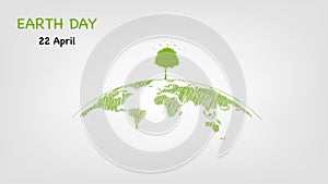 The tree on earth for Ecology friendly, World environment, Earth day and sustainable development