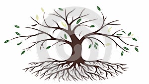 Tree with Exposed Roots Nature Strength, vector design Generative AI photo