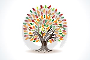 Tree autumn - fall logo vibrant colors
