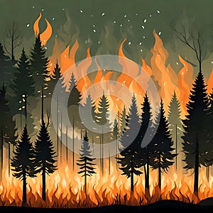 Tree on fire - ai generated image