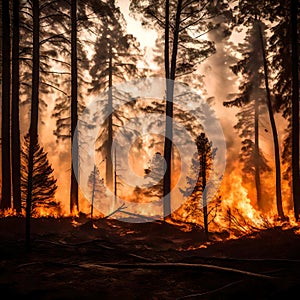 Tree on fire - ai generated image