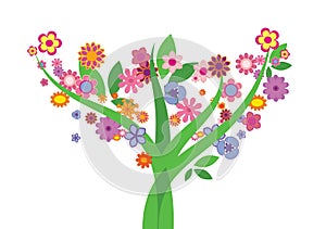 Tree with flowers - Vector image photo