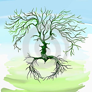 Tree in the form of men and women vector