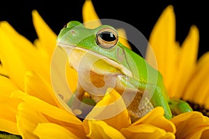 Tree frog on a flower