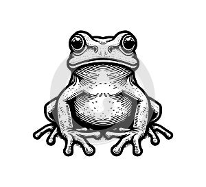 Tree Frog hand drawn vector graphic