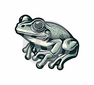 Tree Frog hand drawn vector graphic