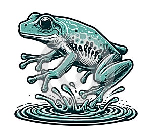 Tree Frog hand drawn vector graphic