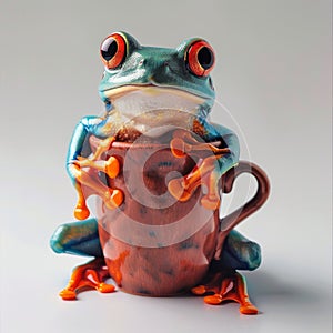 Tree Frog in a Tea Cup